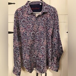 Robert Graham Men's Paisley Long Sleeve Button Up Shirt Multicolor. Size XL